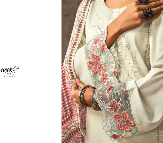 Malika By Kimora Muslin Digital Printed Embroidery Salwar Suits Wholesalers In Delhi